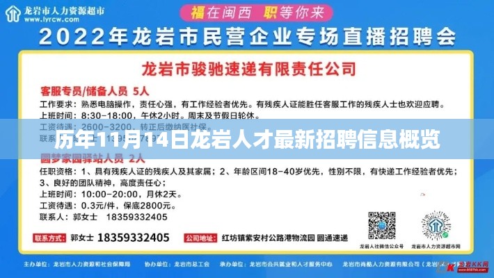 历年11月14日龙岩人才最新招聘信息概览