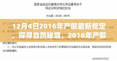 探寻自然秘境，揭秘2016年产假最新规定的心灵之旅