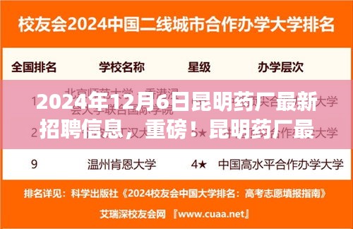 昆明药厂最新招聘信息揭晓，开启职业新篇章（2024年12月6日）