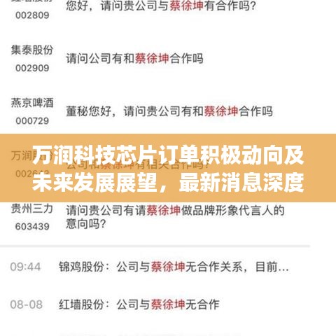 万润科技芯片订单积极动向及未来发展展望，最新消息深度解析