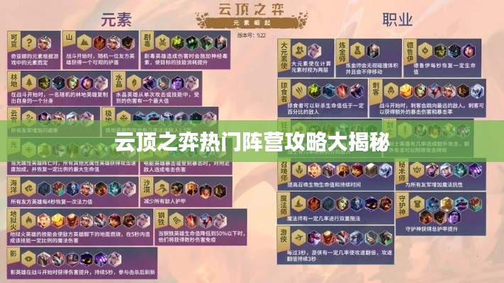 云顶之弈热门阵营攻略大揭秘